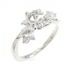 Authentic Pure PT Flower Diamond Ring 0.04CT #260-007-325-2757