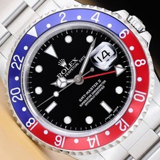 ROLEX MENS GMT MASTER II 16710 PEPSI BLUE RED...