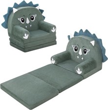 Kids Couch Comfy Foldable Kids Sofa to Lounger 2 in 1 Toddler Chair Plush Baby S