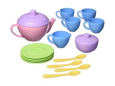 Green Toys Tea Set, Pink 4C - 17 Piece Pretend Play, Motor Skills, ... Fast Ship