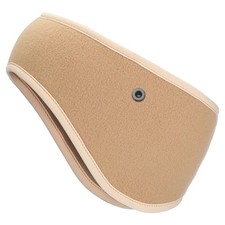 Ear Warmer Headband, Winter Stretchy Sweatband with Buttons, Khaki