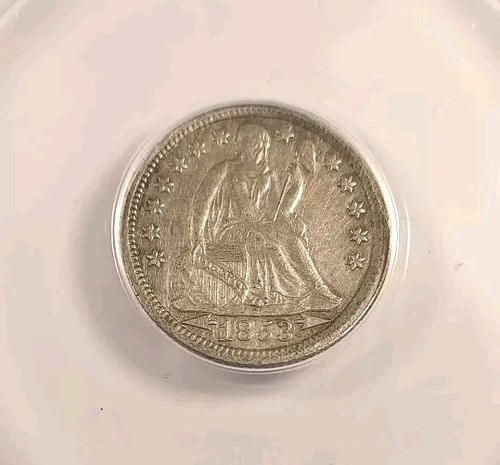 1853 Liberty Seated Silver Dime Arrows AU58 Anacs Details - Picture 2 of 5