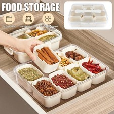 Divided Serving Tray Snack Tray With Lid 9 Compartment Snack Box Container UK