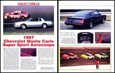 1987 Chevrolet Monte Carlo SS AeroCoupe Original Car Review Print Article J121