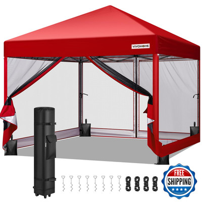 Vivohome 10X10Ft Easy Pop-Up Canopy Outdoor Screen Tent Mosquito Netting 2