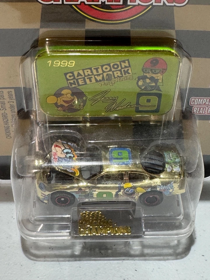 RACING CHAMPION CARTOON NETWORK 1999 GOLD CHROME #9 DIECAST NASCAR JERRY NADEAU - Image 2 of 3