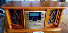 Nostalgische Stereoanlage Holz CD Radio Kassettendeck Fernbedienung