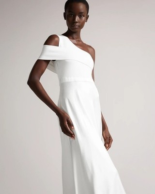Ted Baker Ivena White One-Shoulder Dress