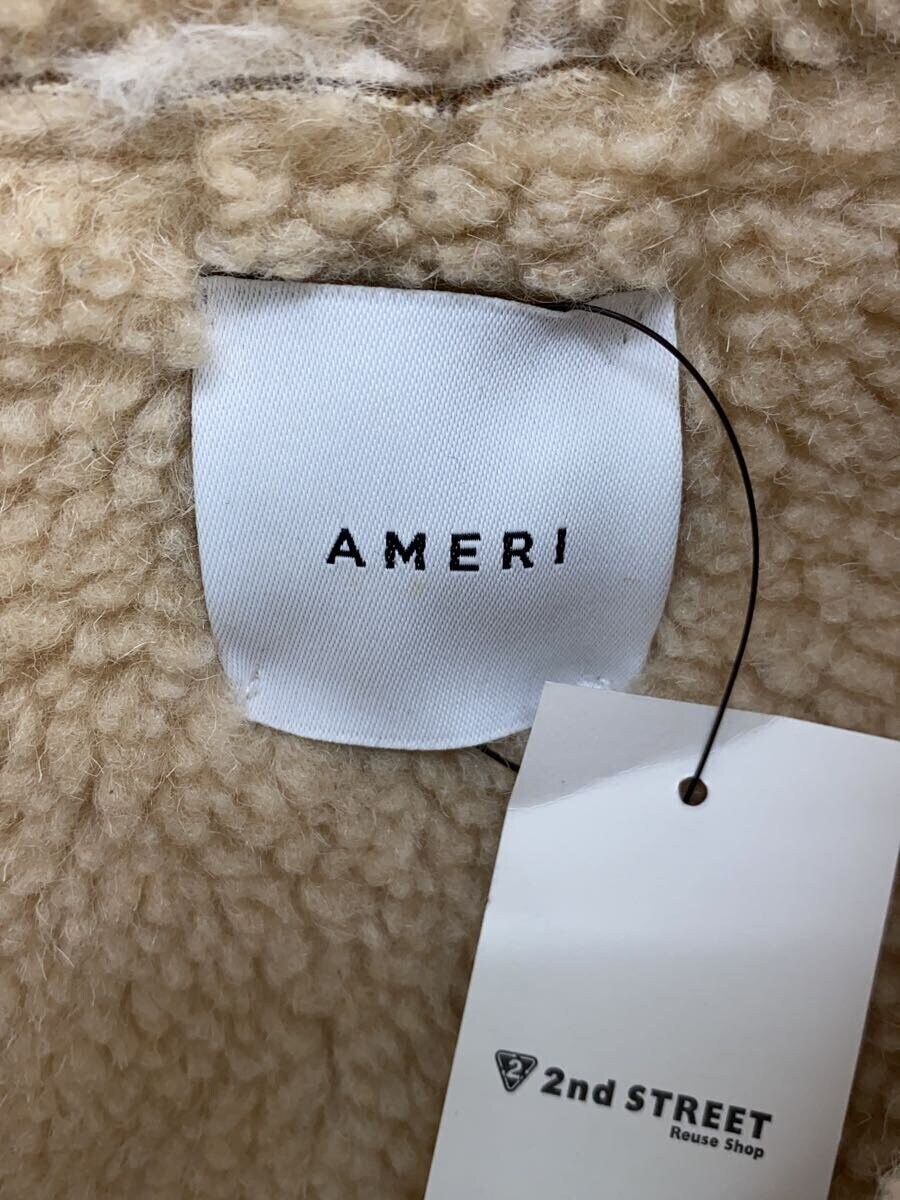 AMERI FUR DOCKING MOUTON COAT Polyester BEG Solid… - image 3