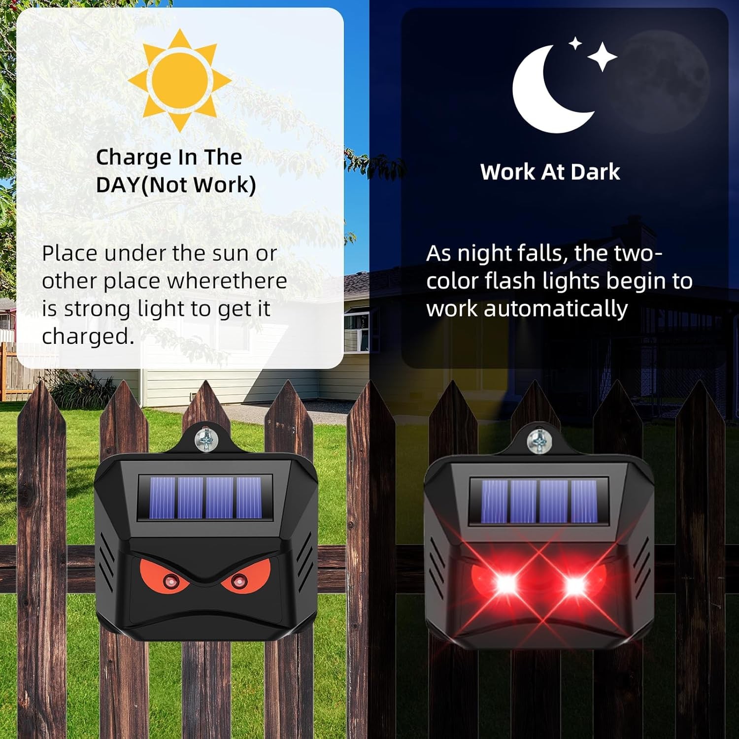 Solar Animal Deterrent Lights (4): Repel Deer, Raccoons – For Chicken Coops