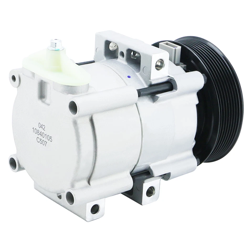 A/C Compressor w/ 8-Groove Pulley for 2002 Lincoln Blackwood 2006-10 Ford LCF Foto 2 de 4