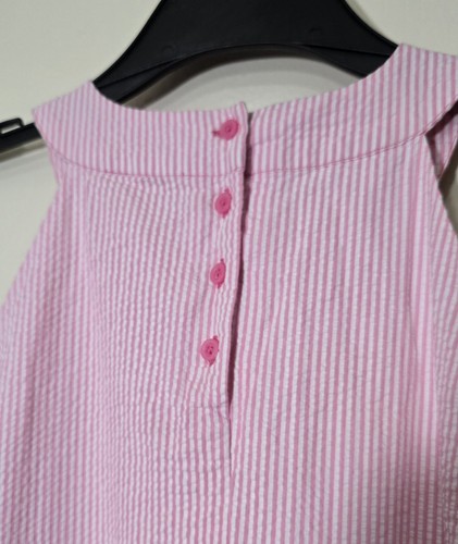 Gymboree Seersucker Dress Pink White Striped Size 10 - Picture 6 of 8