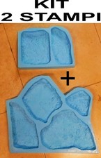 KIT 2 STAMPI x FINTA PIETRA RICOSTRUITA MATTONE GESSO CEMENTO VENEER STONE MOLD