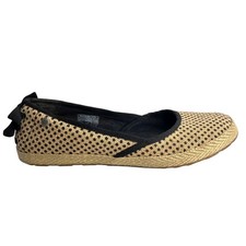 UGG Australia Indah Espadrille Ballet Flats Burlap Polka Dot Bow Accent 9.5