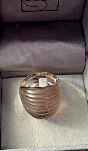 Vintage 1994 LALIQUE Ring, Cabochon Ring, NERITA, Crystal Sz 8