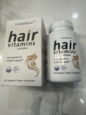 Hair Growth Vitamins for Women Men, 120 Capsules 14-in-1 Formula Biotin 60day
