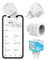 Wlan Steckdose Smart Home Alexa Google Sprachsteuerung Timer 4Er Pack 16A 3680W