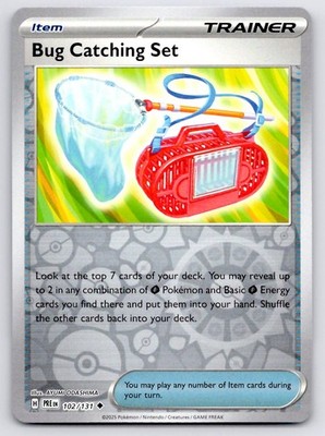 Pokemon Bug Catching Set Prismatic Evolutions PRE UC REVERSE HOLO 102/131 NM