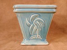 Vintage NM Nelson McCoy Pottery Aqua Gloss Square Gazelle Palm Tree Planter 5 ¼" — photo 4