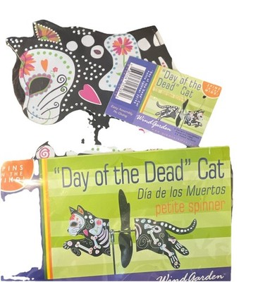 Premier Kites Day of the Dead Cat Petite Weatherproof Wind Spinner, Multicolor