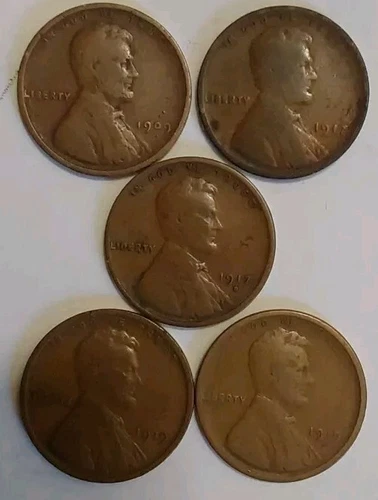 Lincoln 1C Teens Group -1909 1917 PD 1919 DS-VG/Fine Medium Brown- Free Post