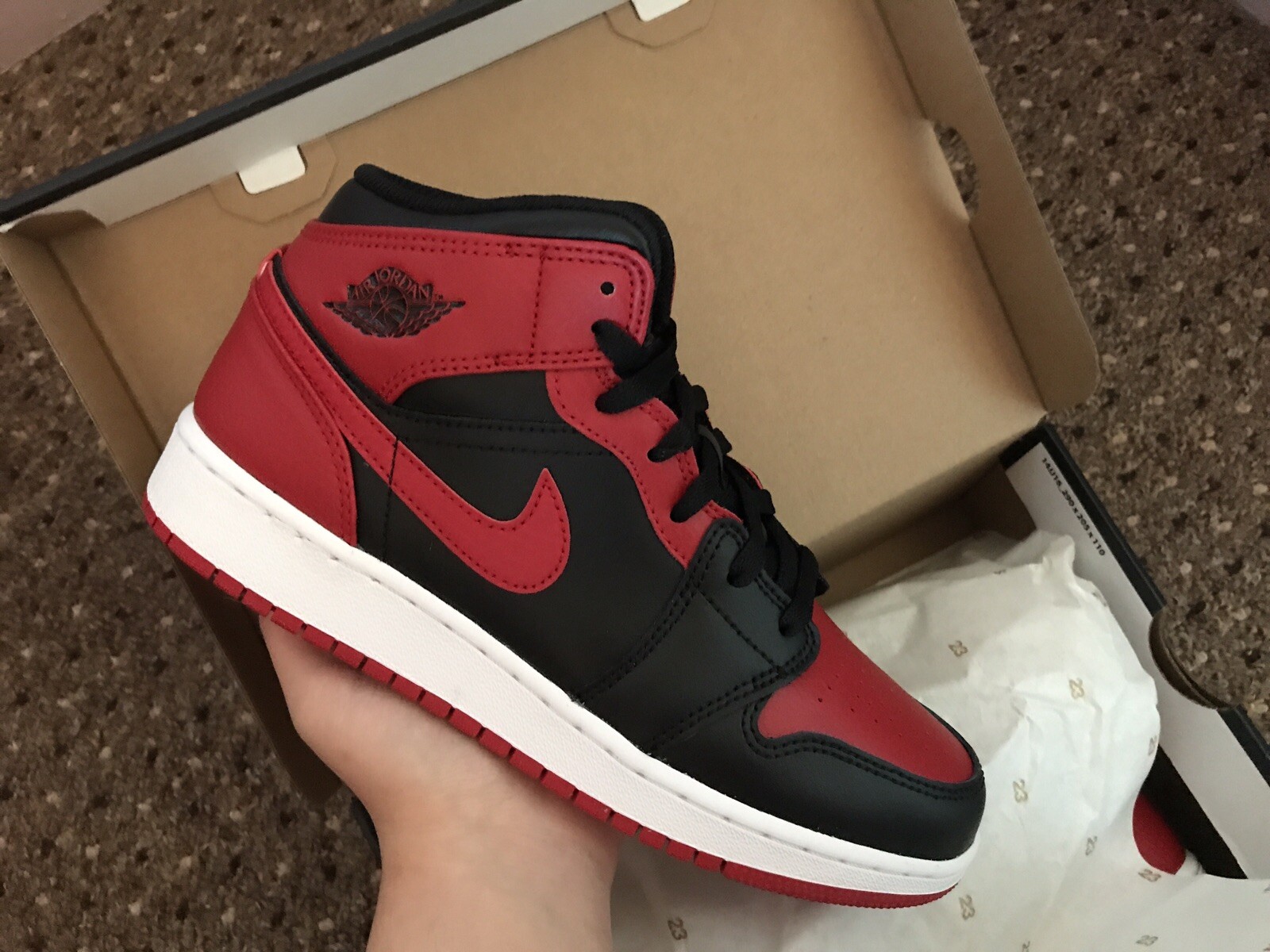 Buy Nike Air Jordan 1 Mid GS - Bred 
