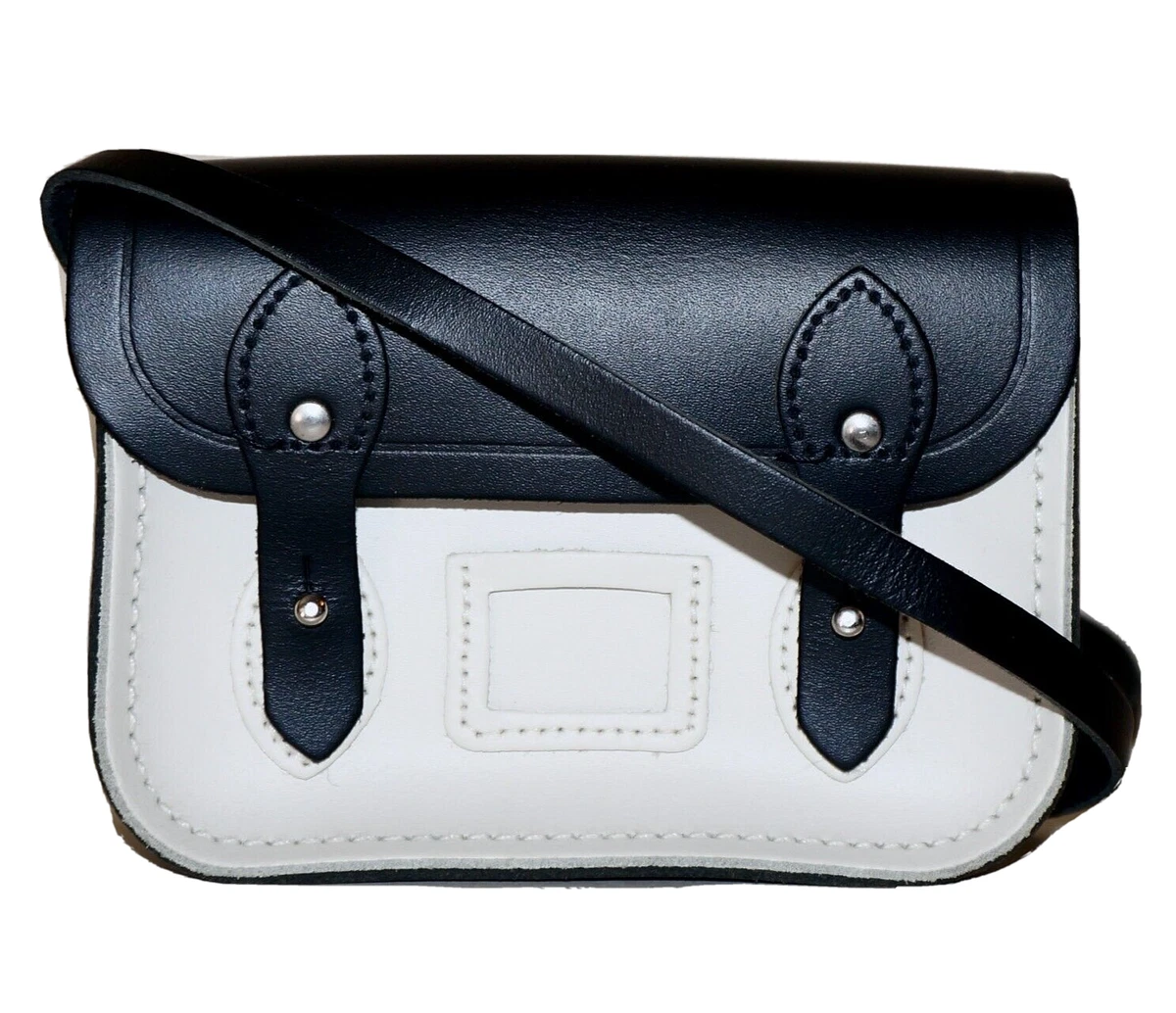 Mini Satchel Black Crossbody Bag | Cambridge Satchel Co. Black Bag | Personalised Embossing Available