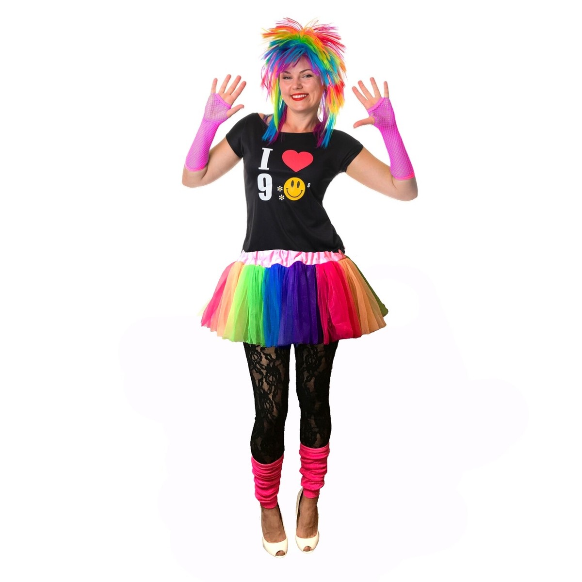 TOLOYE Vestiti Anno 80, Set Hippie Con Accessori, Maglietta E - Foto 4