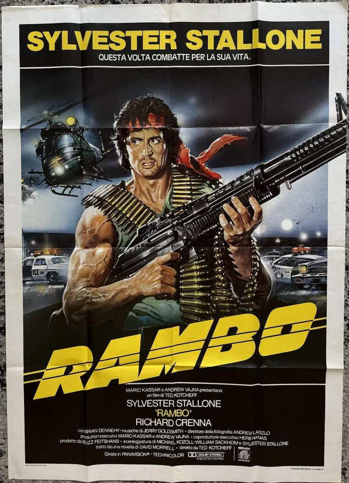 FIRST BLOOD *RAMBO* 1982 ORIGINAL ITALIAN 2-SHEET MOVIE POSTER - Bild 3 von 4