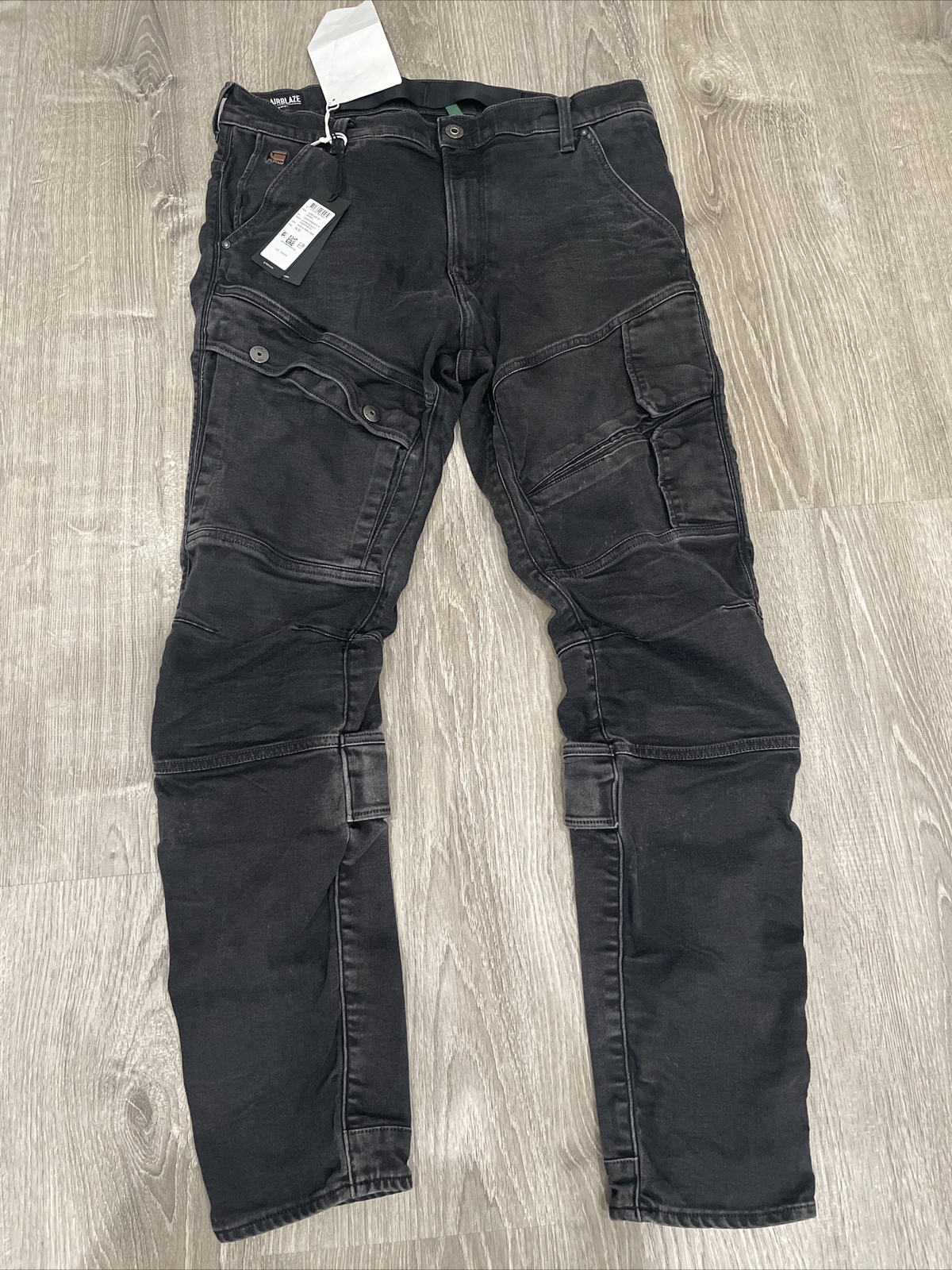 G-STAR RAW Airblaze 3D Skinny Jeans Men's 34X32 Black Mid Rise Thigh Pockets