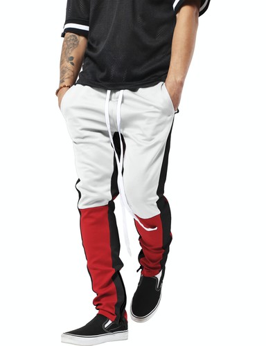 Pantaloni da uomo da pista jogger hip hop polilaterale cerniera alla caviglia cordino lungo techno - Foto 48 di 57