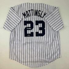 Facsimile Autographed Don Mattingly New York Pinstripe Reprint Jersey Men's XL