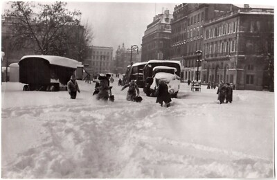 Bordeaux Schnee am 25. Februar 1956.Winter.LKW.Figuren.Schnee.11x17cm.14.