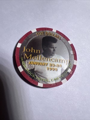 $5 hard rock  john mellencamp obsolete las vegas nevada  casino chip