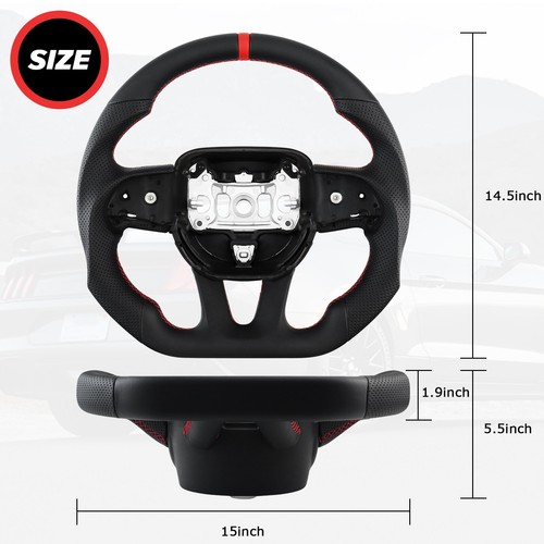 LOSCHEN Nappa Leather Steering Wheel For Dodge Challenger SRT Durango 2015-2023 - Picture 2 of 7