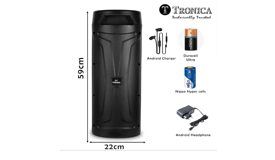 Tronica Zebra Karaoke Party Speaker Pro Bluetooth  PMPO,with Wireless MIC