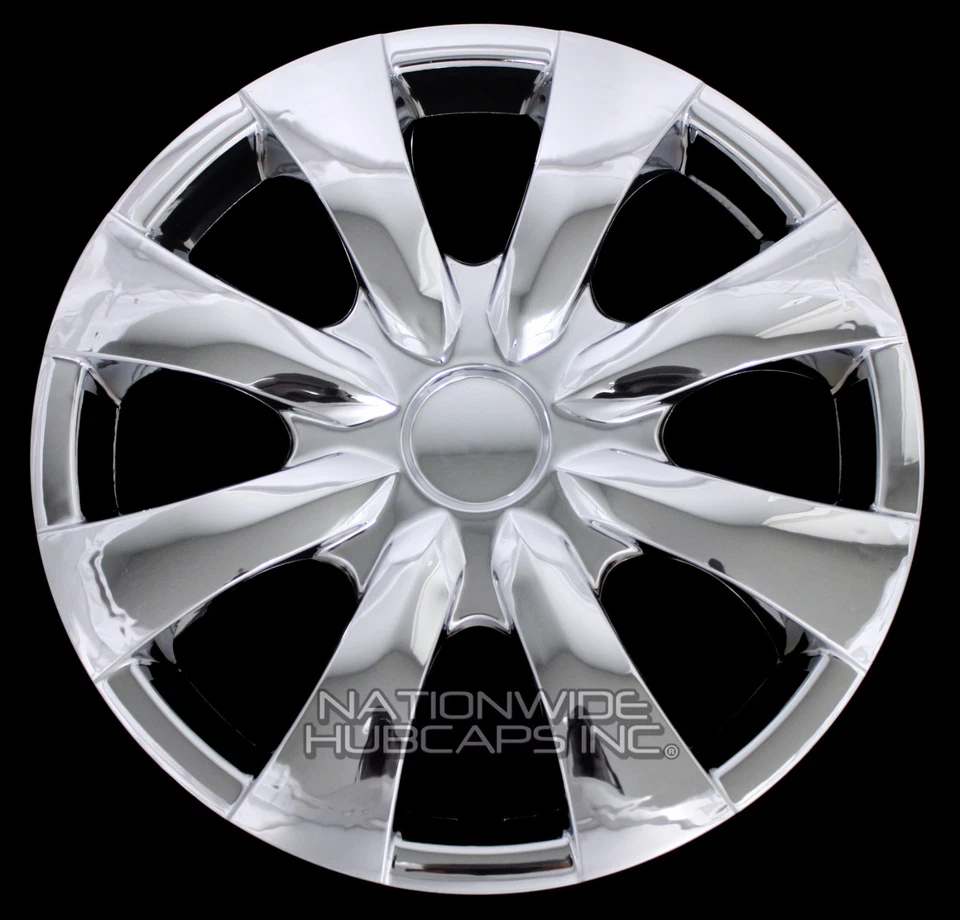4 tampas de roda completa cromadas 2003-2016 Toyota Corolla 15" aro cubo tampas pneus R15 - Imagem 2 de 4
