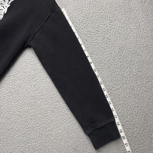 Adidas Hoodie Sweatshirt Boys Medium Black Long Sleeve Silver Drip Logo Pocket - Picture 6 of 11