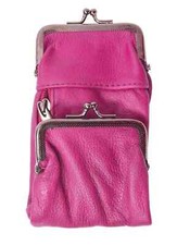 Pink Leather Cigarette Smoke Carrying Case Coin Holder Zip Pocket Wallet