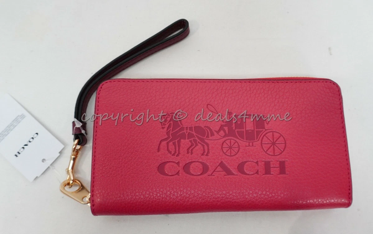 Coach long zip around wallet with horse and carriage Clearance