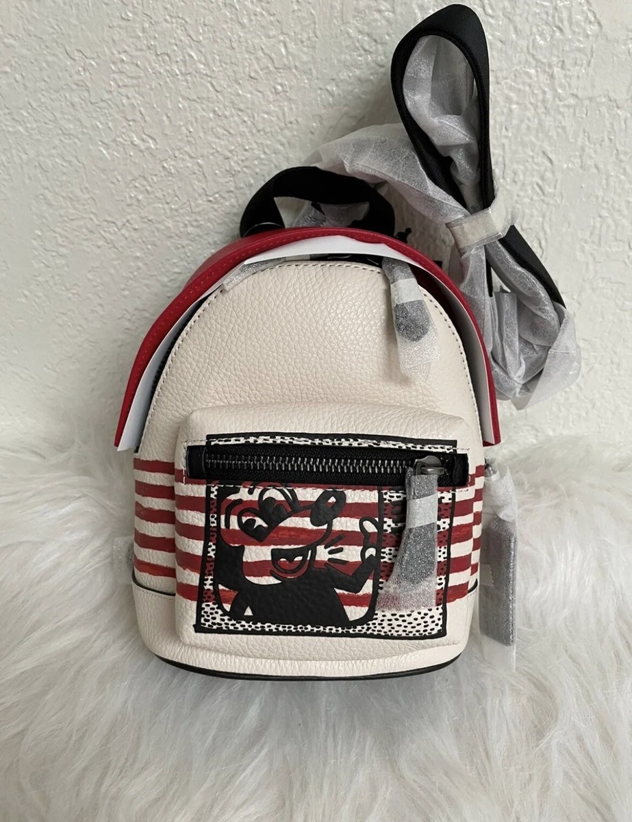 Coach Disney Mickey Mouse X Keith Haring Small West Backpack  display picture 3