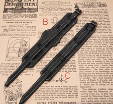 WW1 Trench Watch Strap For Wire Lugs HANDMADE PEBBLED LEATHER