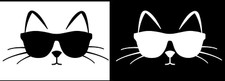 Kitty Cat w/ Sunglasses 2 Vinyl Decals Car Tumbler Laptop Tablet Notebook Window