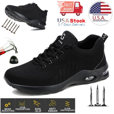 靴 Masaking Men's Steel Toe Cap Saftey Anti-smash Shoes Lightweight Work