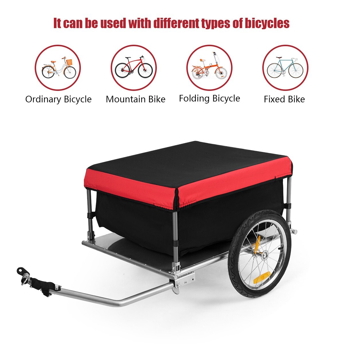 Folding Bike Trailer Cargo Bicycle Luggage Storage Carrier Trailer