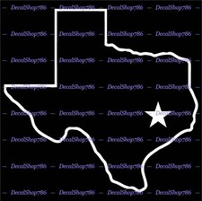 Texas State Map Outline - Car/SUV/Truck Vinyl Die-Cut Peel N' Stick Decals