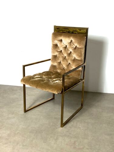 Vintage Mid Century Modern Bernhard Rohne Mastercraft Acid Etched Armchair 1970s - Picture 2 of 11