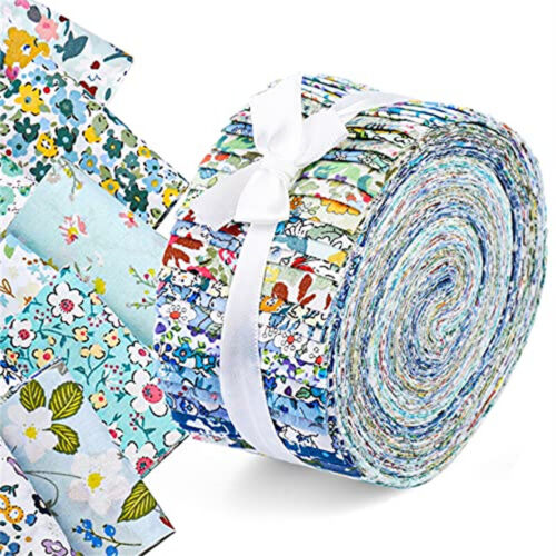 Floral Jelly Roll Cotton Fabric Precut Quilting Strips for Patchwork Craft New - Afbeelding 1 van 19