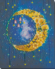 Moon The night shone Bead Embroidery Kit   DIY Beaded Home Decor Wall Art