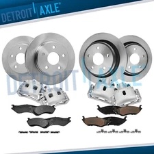 Front & Rear Disc Rotors + Brake Calipers & Brake Pad for Dodge Ram 1500 Durango